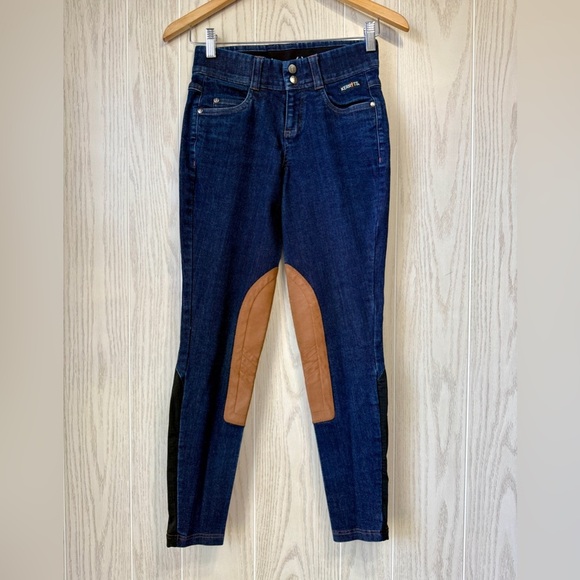 Kerrits Denim Breeches Women’s XS Blue Knee Patch Equestrian Stretch LNC - Picture 3 of 4